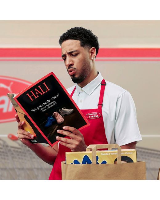 PUMA Gray Hali 1 Smoke Basketball Shoes, Echo/Feather for men