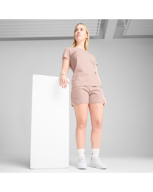 PUMA Ess Elevated T-shirt in het Pink