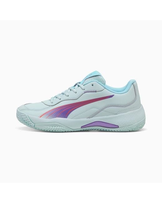 PUMA Blue Nova Smash Padel Shoes Peaceful/ Glimmer/Safe Lake