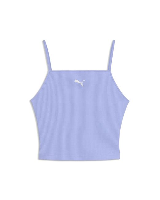 PUMA Blue Wardrobe Essentials Ribbed Tank Top