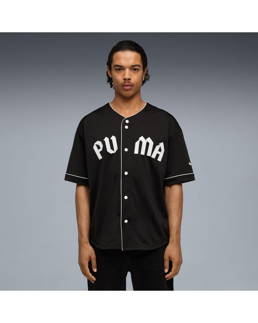 PUMA Black Oversized Baseball Jersey for men