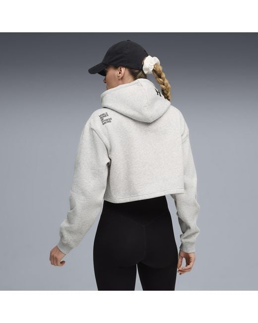 PUMA Gray X Hyrox Heavyweight Hoodie Damen