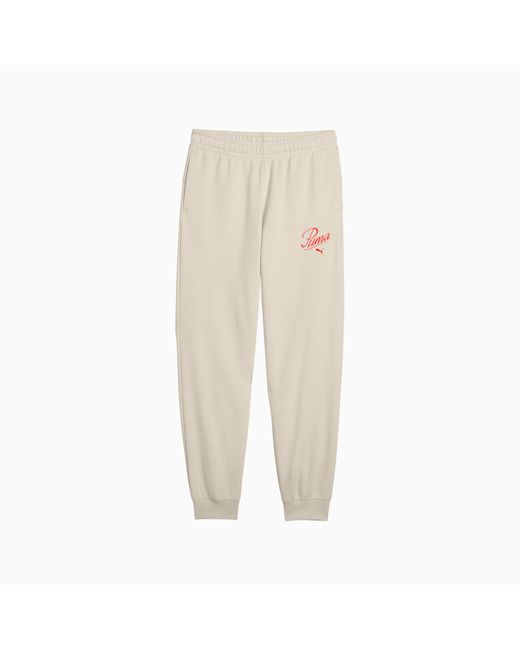 PUMA Essentials Script Sweatpant in het Natural