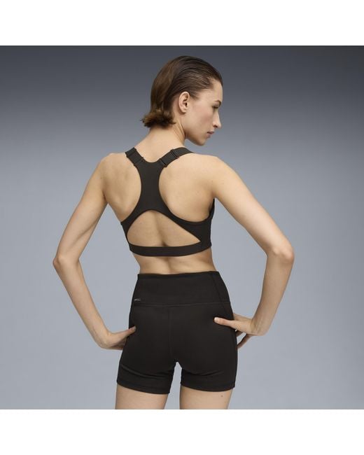 PUMA Black 4Keeps Adjustable Moisture Wicking, Mid Impact Sports Bra