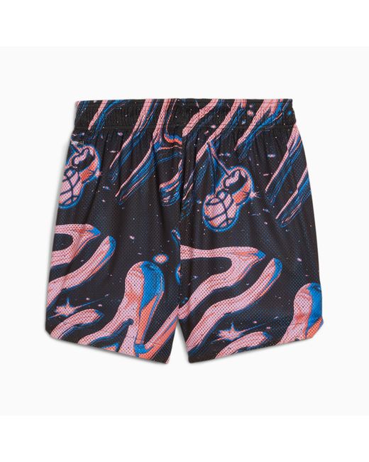 PUMA Blue Cherry On Top All-Over Print Mesh Basketball Shorts