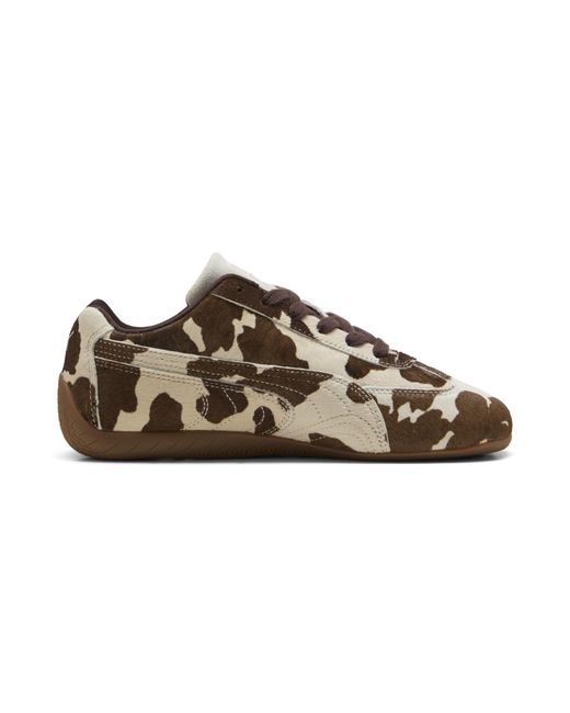 PUMA Brown Speedcat Cow Print Animal Print Sneakers