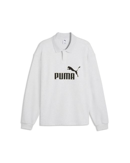 PUMA Gray Elevated Essentials Relaxed Polo Shirt for men