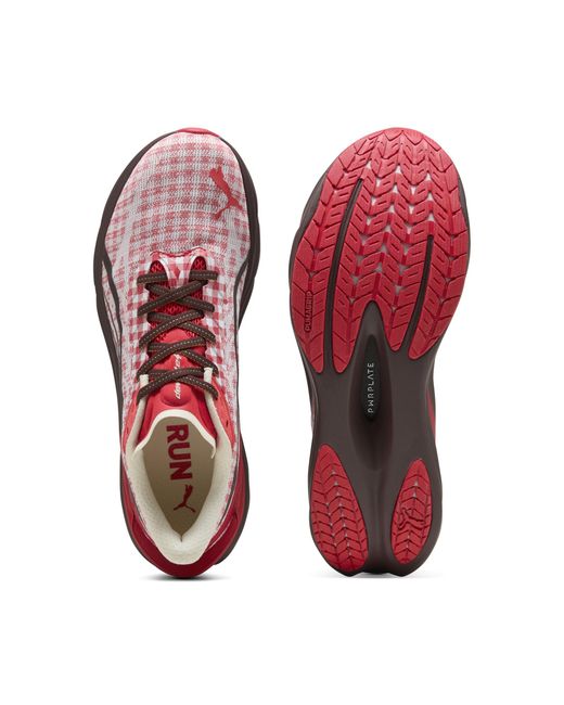 PUMA Red Deviate Nitroâ 4 Check Sneakers for men