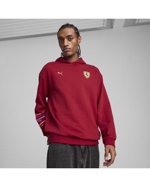 Sudadera Con Capucha Scuderia Ferrari Miami Graphic Para Hombre, Motorsport, Dark Crimson PUMA de hombre de color Red