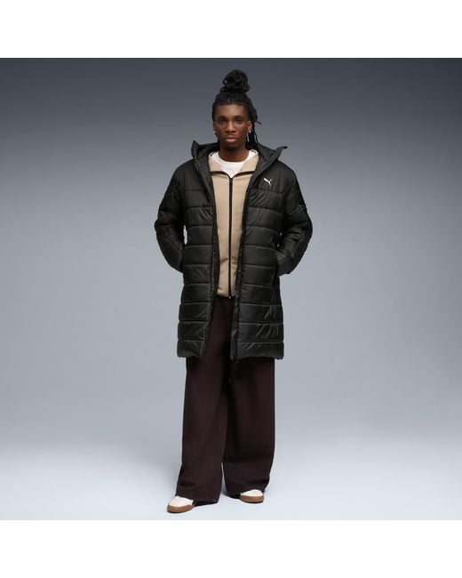 PUMA Black Essentials Hooded Padded Parka Jacket for men