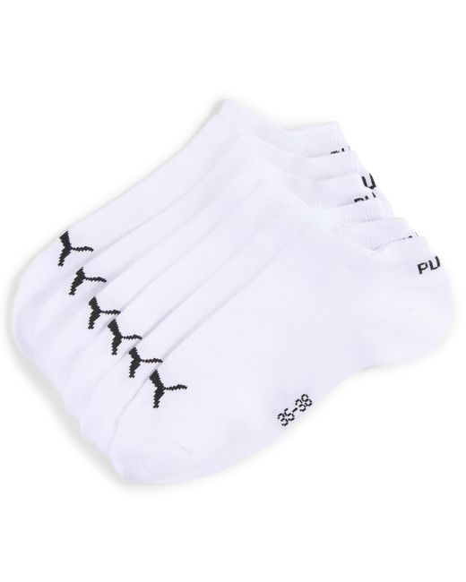 PUMA Uniseks Sneakersokken (Set Van 6) Maat in het White