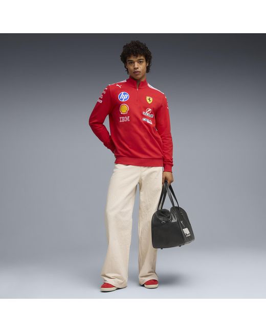 PUMA Red Scuderia Ferrari Hp Replica T7 Half Zip for men