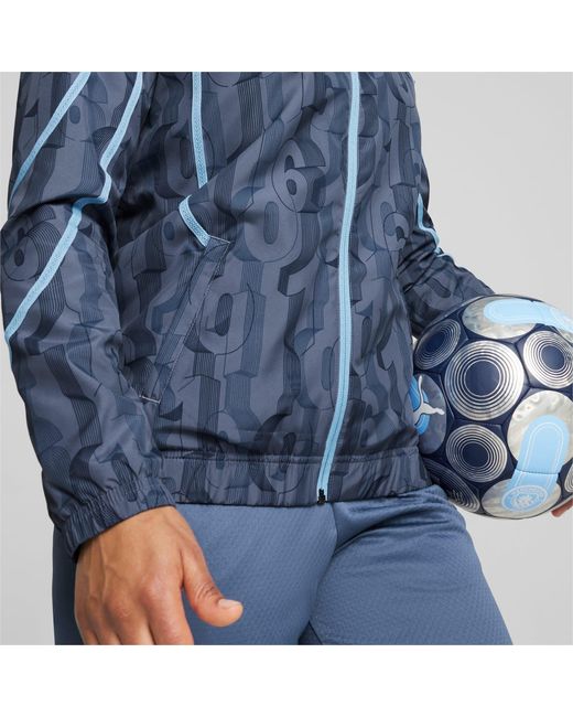 PUMA Blue Manchester City Pre-match Woven Jacket