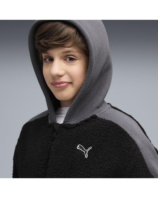 Felpa Essentials Elevated Invernale Dal Taglio Morbido Per Ragazzi, Abbigliamento, Nero di PUMA in Black