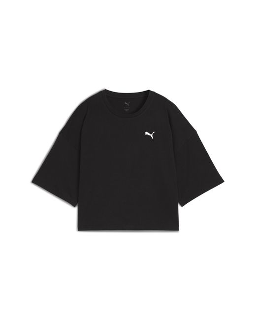 PUMA Black Wardrobe Essentials Oversized Short T-Shirt