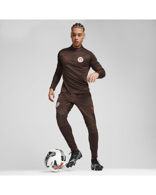 Maglia da Allenamento con Zip a Un Quarto FC St. Pauli da Uomo 3XL Dark Chocolate Red Brown di PUMA da Uomo