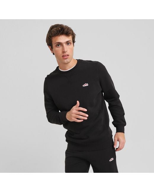 PUMA Black Wardrobe Essentials Suede Crew Neck Sweatshirt for men