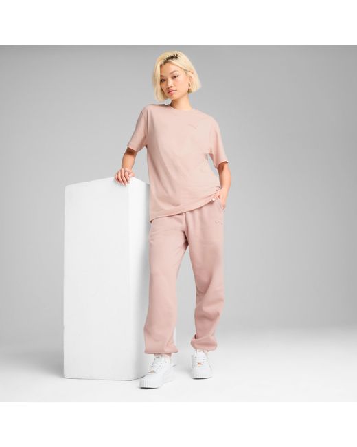 PUMA Essentials Elevated Uniseks T-Shirt Voor in het Pink