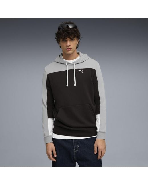 PUMA Men's Black Essentials Color Block Hoodie