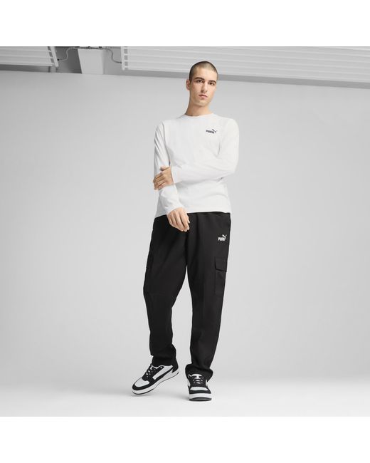 PUMA Black Essentials No. 1 Logo Woven Cargo Pants for men