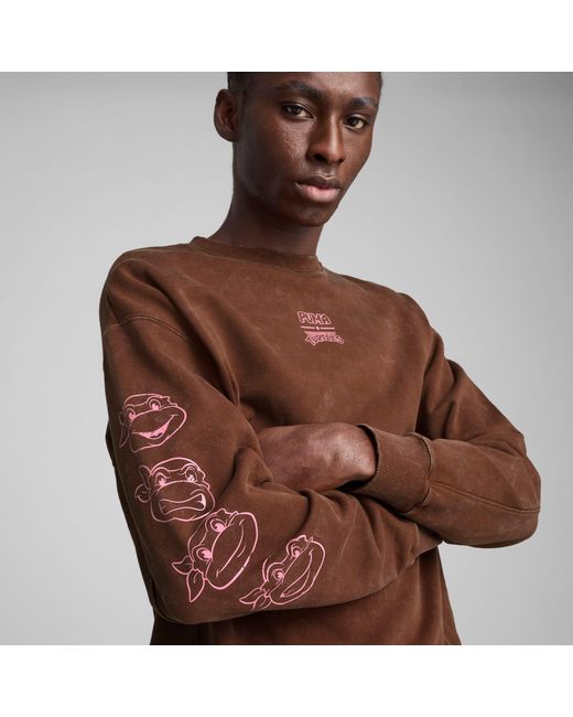 PUMA X Tmnt Relaxed Top Met Ronde Hals En Print in het Brown voor heren