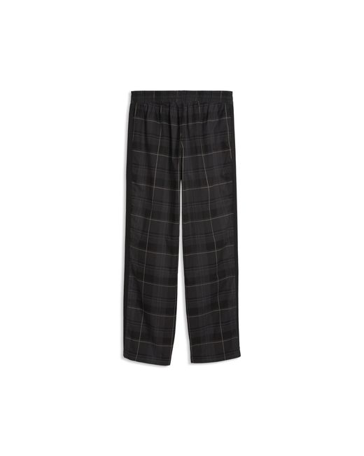 PUMA Black T7 Relaxed Tartan Track Pants for men