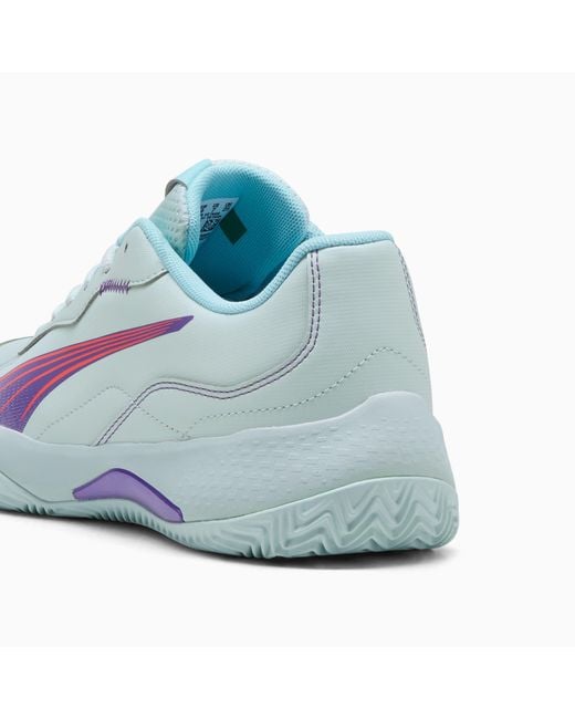 PUMA Blue Nova Smash Padel Shoes Peaceful/ Glimmer/Safe Lake