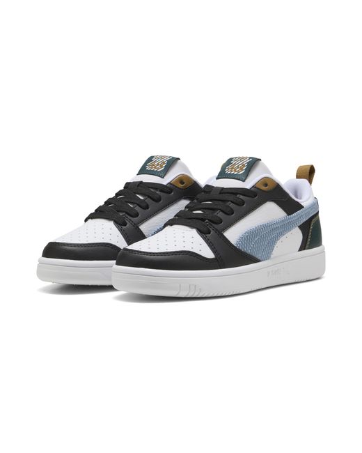 PUMA Blue Rebound V6 Low Run Fun Sneakers Teenager, Schuhe, /Haute Tropic/Grün Terrain