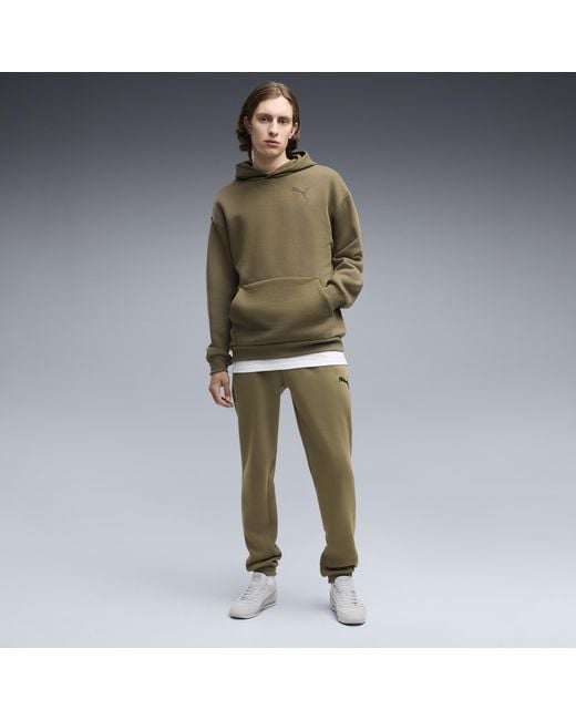 PUMA Green Elevated Essentials Fleece Sweatpants for men