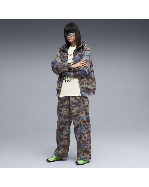 PUMA Gray Clrt All-Over Print Ripstop Jacket