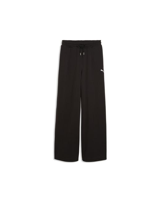 PUMA Black Wardrobe Essentials Wide Leg Sweatpants for men