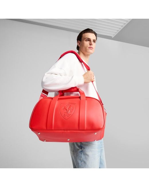 PUMA Red Scuderia Ferrari Hp Race Premium 28L Duffle Bag