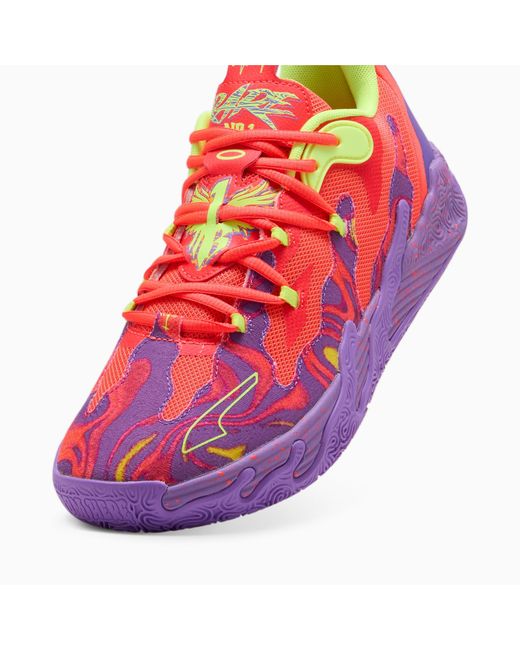 PUMA Red Mb.03 Lo Lava Basketball Shoes, Glimmer/ Blast