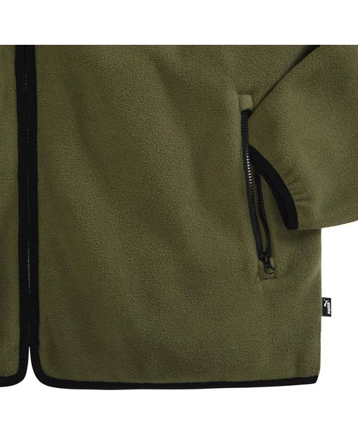 PUMA Green Polar Fleece Color Blocked Jacket for men