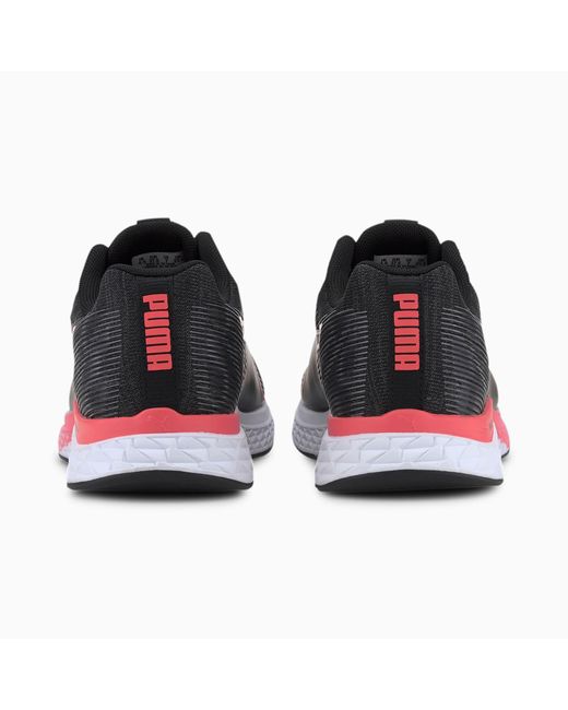 puma black and pink running shoes