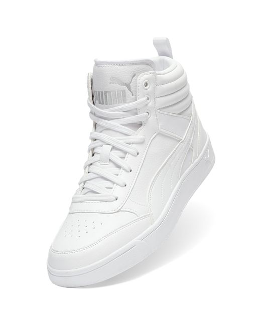 PUMA White Dribble Mid Sneakers for men