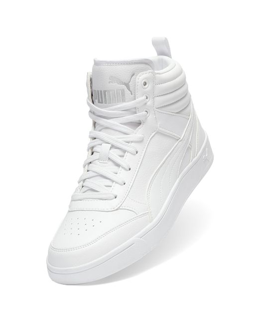 PUMA White Dribble Mid Sneakers for men