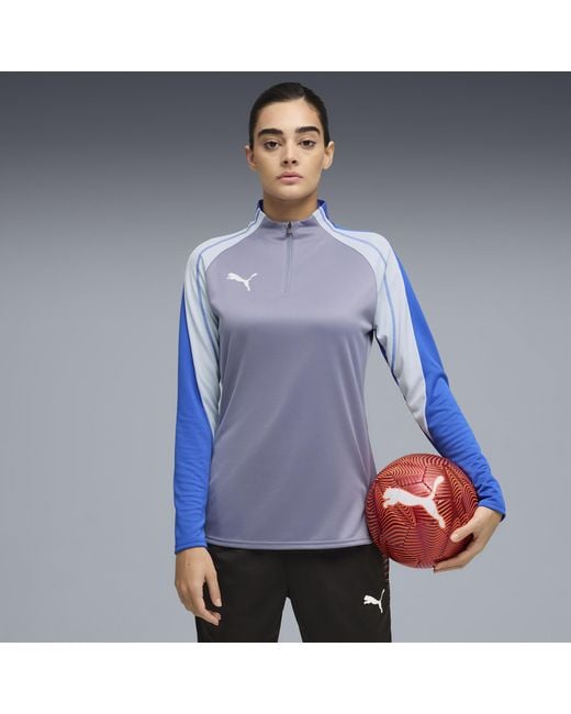 PUMA Blue Individualblaze Fußballtop Mit Viertellangem Reißverschluss Damen, Kleidung