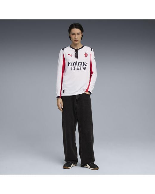 PUMA Ac Milan 25/26 Uitshirt Met Lange Mouwen Voor Rood/Wit, Maat in het Red voor heren
