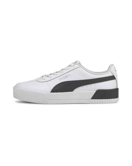 PUMA Carina Leather Women's Sneakers in White- Black- Silver (White) - Save  40% - Lyst