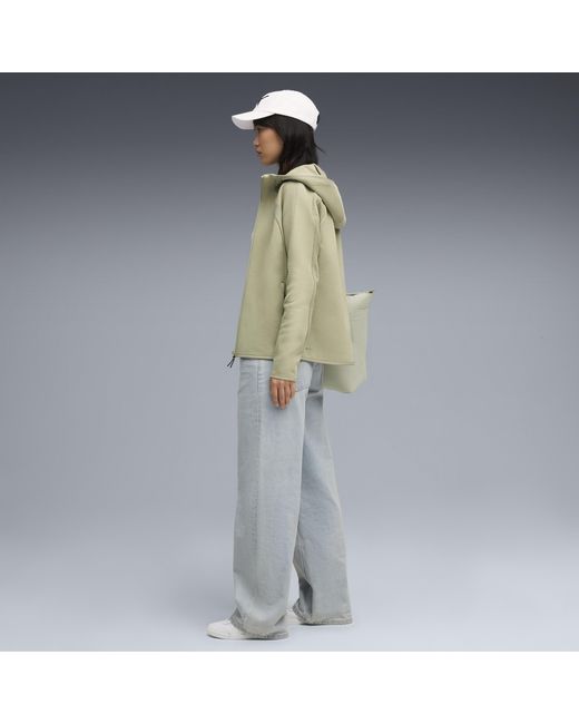 Felpa Con Cappuccio E Zip Integrale Evostripe Da Donna, Abbigliamento, Lux Army di PUMA in Natural