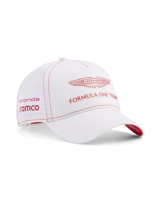 PUMA White X Aston Martin Aramco F1 Team Replica Lance Stroll Trucker Cap