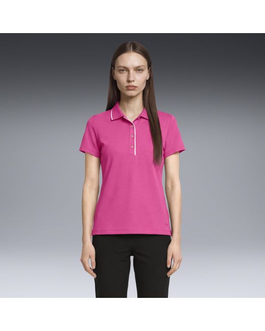 PUMA Pink Cloudspun Bridges Short Sleeve Golf Polo