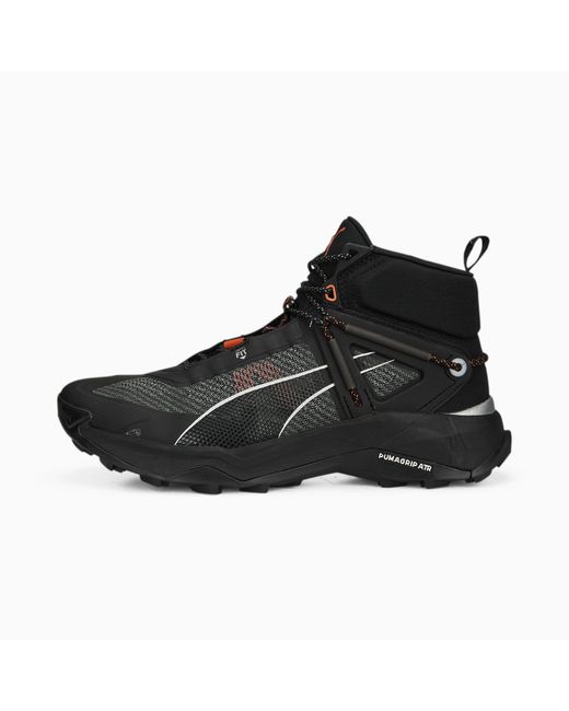 PUMA Black Explore Nitro Mid Hiking Shoes for men