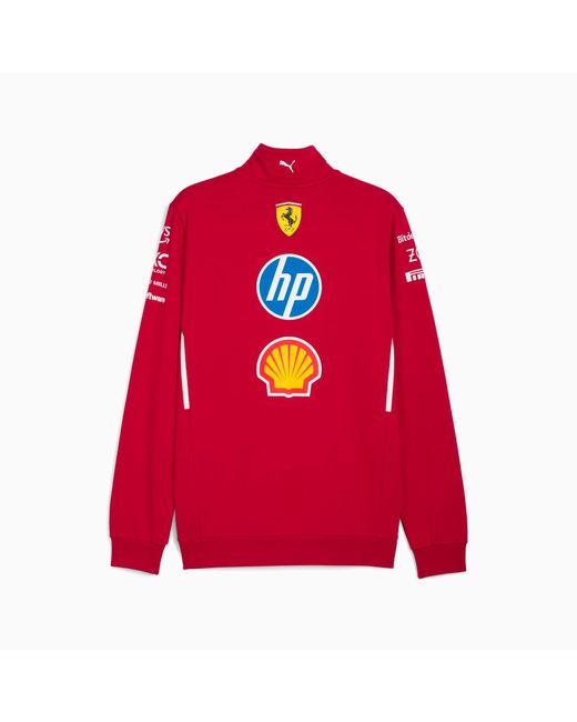 PUMA Red Scuderia Ferrari Hp 2025 Team Quarter-Zip Sweatshirt