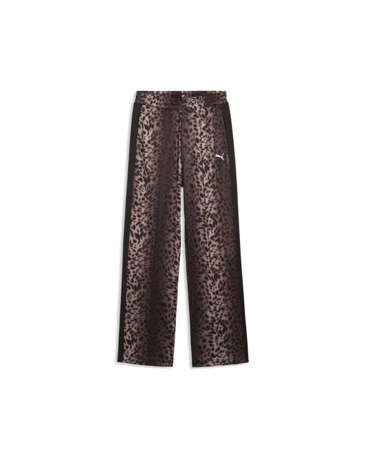 PUMA Brown Leopard Luxe T7 Track Pants