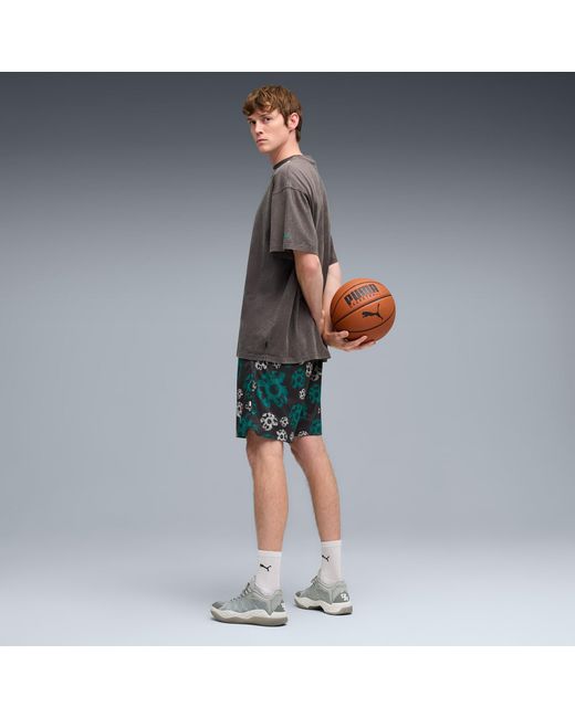 PUMA Gray Hali 1 Smoke Basketball Shoes, Echo/Feather for men