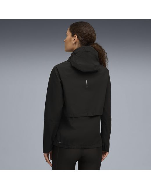 PUMA Black Run Raincell Hooded Running Rain Jacket