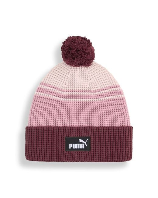 PUMA Red Essentials Beanie Mit Bommel, Accessoires, Ruby Shimmer/Mix