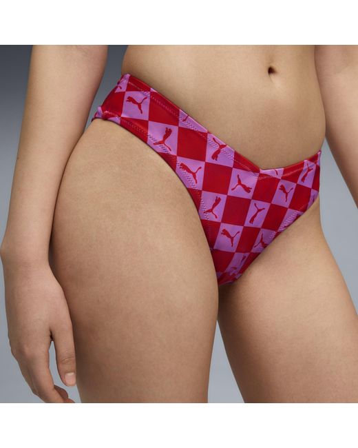 PUMA Purple Swim Printed Brazilian Briefs